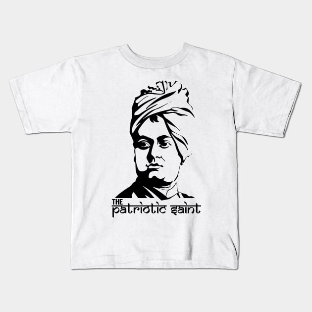 Swami Vivekananda - The Patriotic Saint Kids T-Shirt by alltheprints